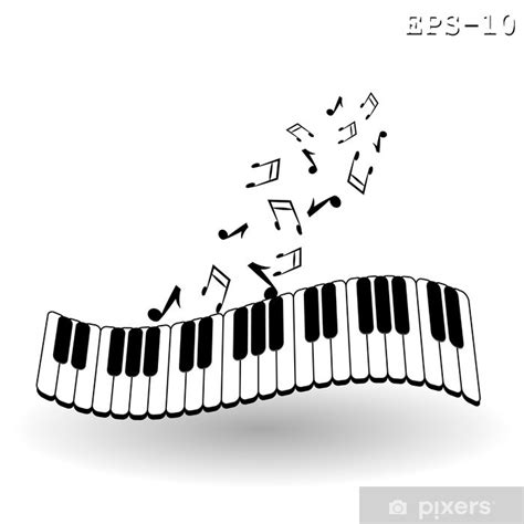 Poster Vintage background with piano - vector illustration - PIXERS.US