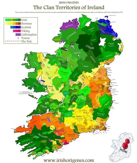 Clan Map of Ireland | Irish Origenes: Use Family Tree DNA to Discover ...