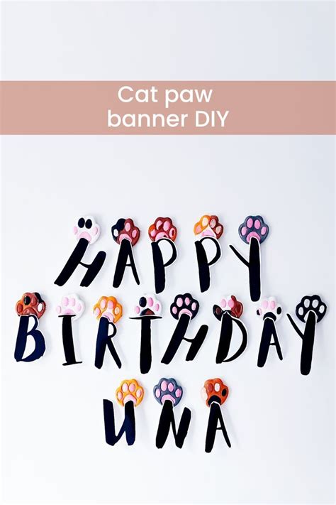 Cat paw banner DIY in 2022 | Diy banner, Diy birthday banner, Cat birthday