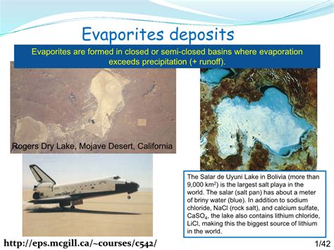 Evaporites Deposits Evaporites Are Formed in Closed Or Semi-Closed Basins Where Evaporation ...