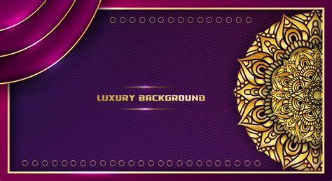 luxury background with elegant gold line frame and mandala design, with ...