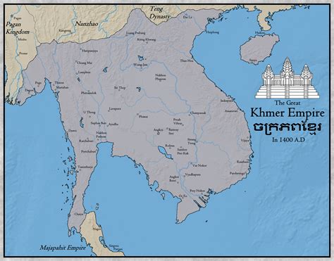 The Khmer Empire in 1400 A.D : r/imaginarymaps