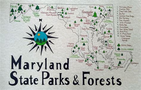 Maryland State Parks Map - Etsy