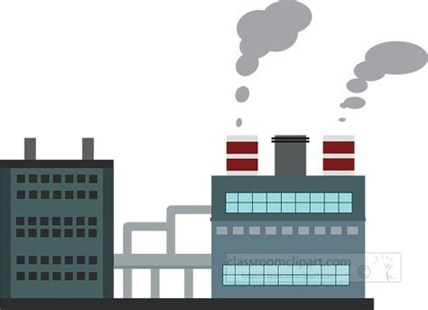 factory building with smoke clipart - Classroom Clip Art