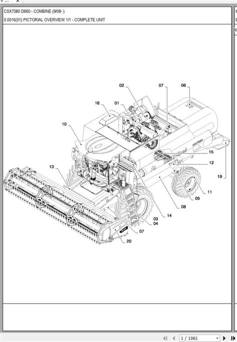 New Holland CSX7080 D660 Combine Parts Catalog