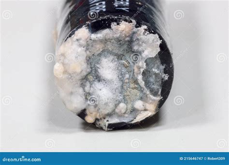 Battery Acid Leakage from AA Battery Stock Image - Image of consumption ...