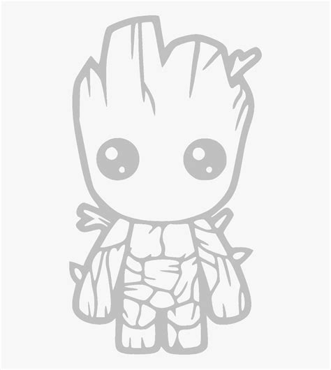 Collection Of Free Groot Drawing - Baby Groot Drawing Easy, HD Png Download - kindpng