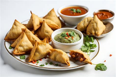 Premium AI Image | Deep fried samosas and dumplings gourmet