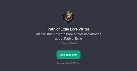 Path of Exile Lore Writer - Game lore writing - TAAFT