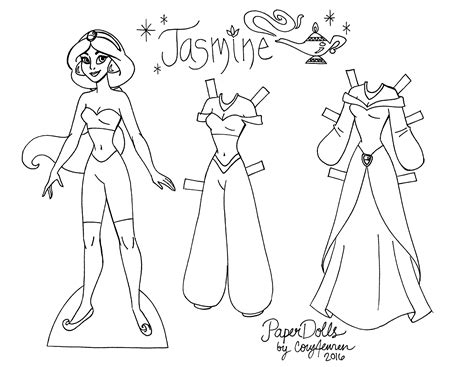 Princess Paper Dolls Coloring Pages