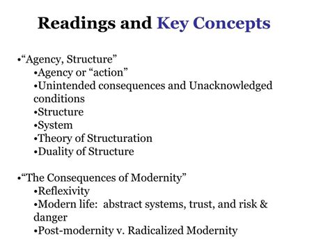 PPT - The Theory of Anthony Giddens: Agency, Structure, Modernity PowerPoint Presentation - ID ...