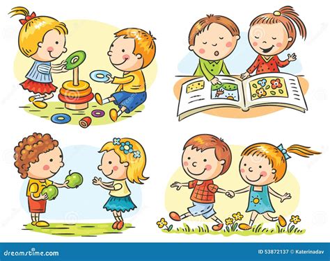 Kids Activities Set stock vector. Illustration of common - 53872137