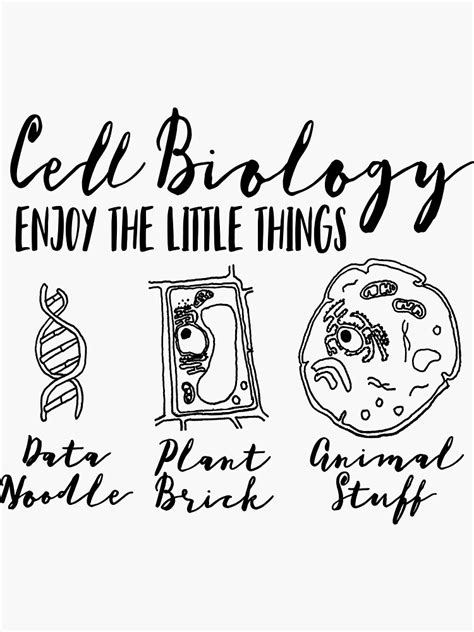 "Nerdy Science Bio Puns for Cell Biology Enjoy the Little Things Funny Science Joke" Sticker by ...