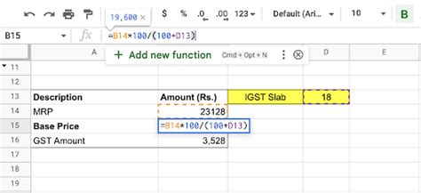 How to Calculate GST in Excel Sheets?