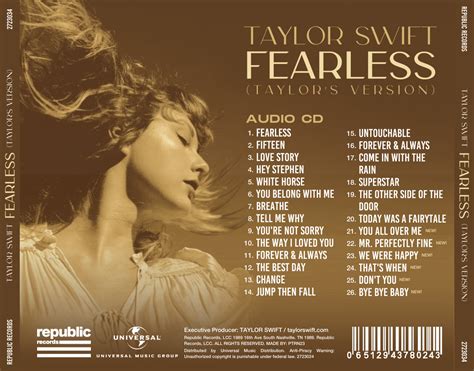 Fearless (Taylor's Version) tracklist reimagined in the style of ...