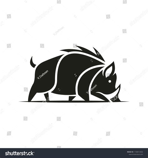 Wild Hog Logo Icon Vector Stock Vector (Royalty Free) 1158013432