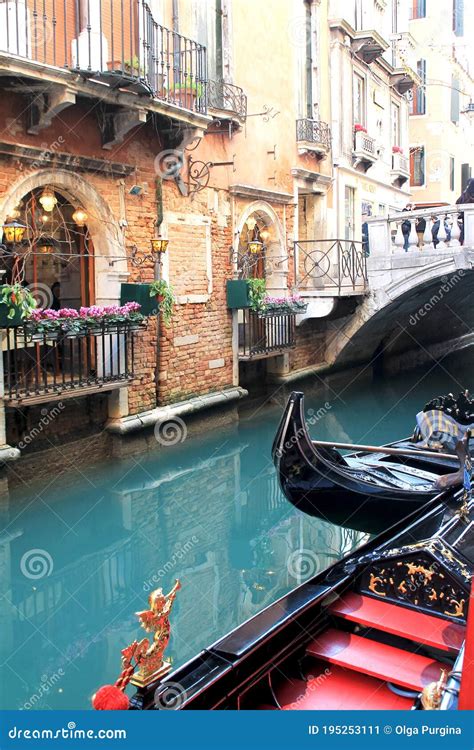 Venice Canals Gondolas on the Winter Day Editorial Photo - Image of ...