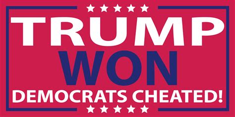 TRUMP WON DEMOCRATS CHEATED red Bumper Sticker United States American