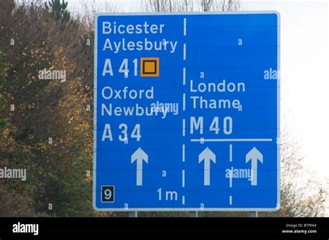 Blue Motorway Sign UK Stock Photo - Alamy