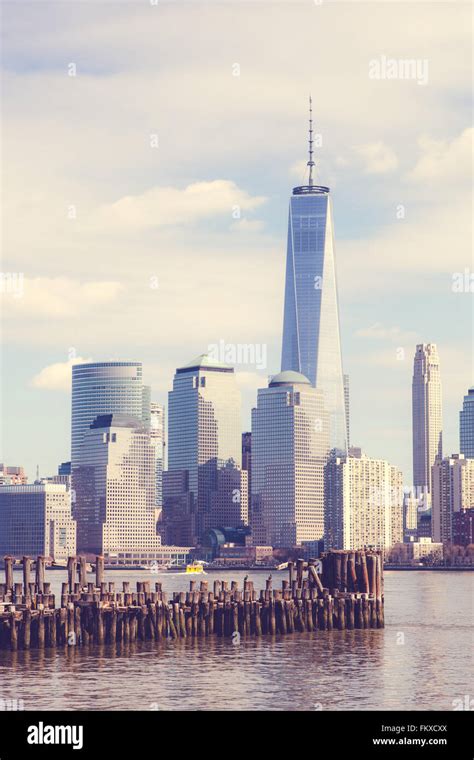 A view of the Lower Manhattan skyline as seen from Liberty State Park ...