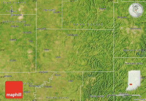 Satellite Map of Greene County