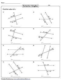 Angles In Transversal Worksheet Answer Key - Printable Sheet Education