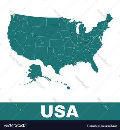 High detailed map - united states usa flat Vector Image