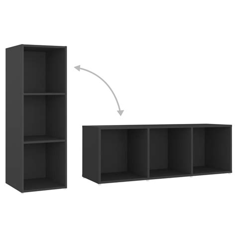 3 Piece TV Cabinet Set Grey Engineered Wood | CozSales