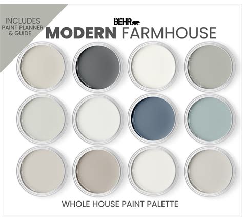 Behr Modern Farmhouse Color Palette Paint Colors includes - Etsy España in 2023 | Farm house ...