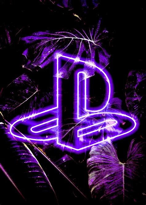 Neon PlayStation Logo Wall Art