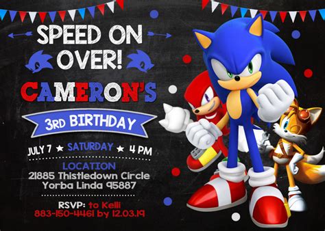 an image of a birthday party with sonic the hedgehog and tails on ...