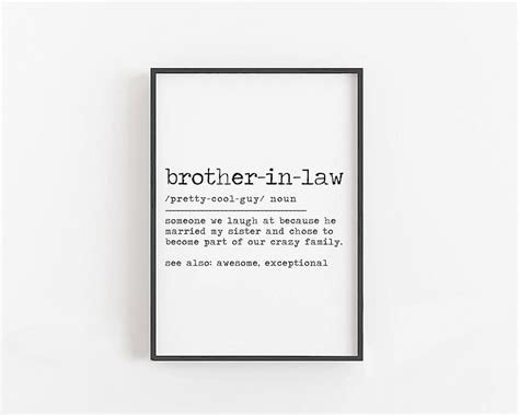 Brother in Law Definition Print Funny Definition, Brother in Law Gift ...