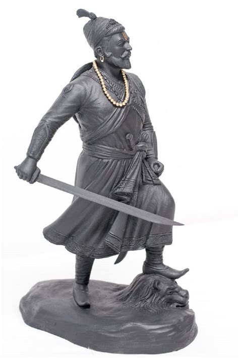 Poly marble Black Chhatrapati Sambhaji Maharaj Statue, For Home at Rs 1500 in Nashik