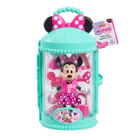 Buy Just Play Disney Junior Minnie Mouse Fabulous Fashion Doll Pretty in Pink, Kids Toys for ...