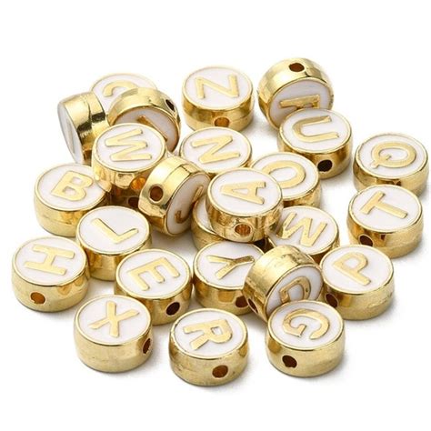 Metal Alphabet Beads - Etsy