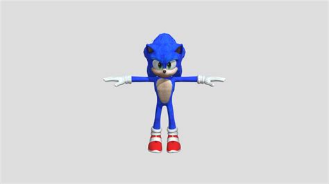 Movie Sonic V2 3D Model - Download Free 3D model by mikomagallona [8150767] - Sketchfab