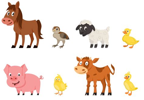 Set of young animals side view. 2053170 Vector Art at Vecteezy