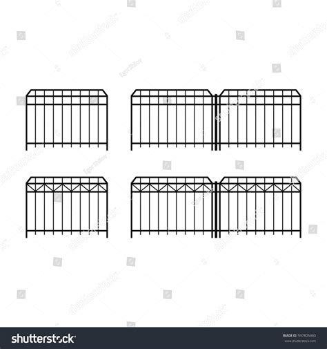 Metal Fence Vector Illustration Stock Vector (Royalty Free) 597805460