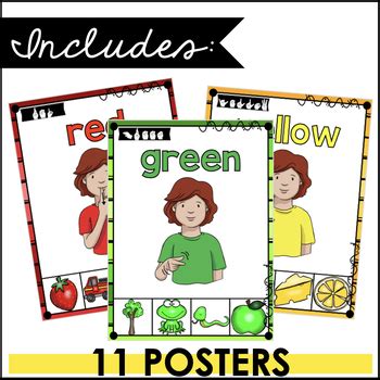 ASL American Sign Language Colors in the Environment Posters by Teacher ...