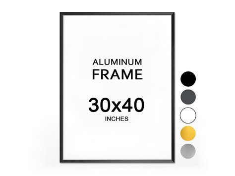 30x40 Frame Aluminum / Inches / Colors: Black White - Etsy