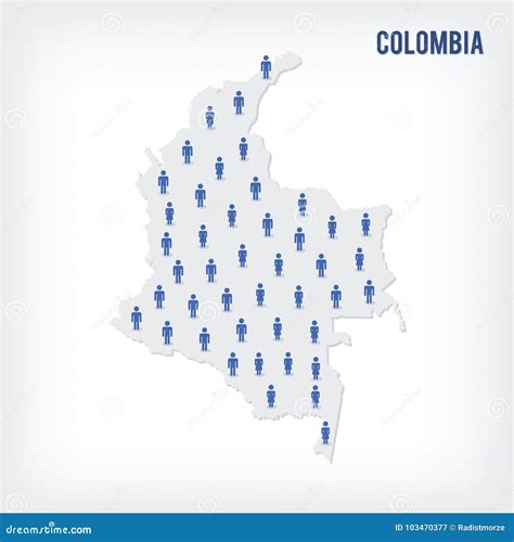 Colombia Population Heat Map As Color Density Illustration Royalty-Free ...