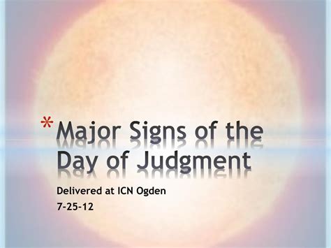 PPT - Major Signs of the Day of Judgment PowerPoint Presentation, free download - ID:2075346