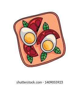 Tasty Sandwich Half Boiled Egg Cutted Stock Vector (Royalty Free ...