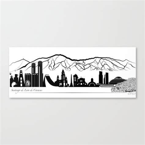 Skyline Caracas - Panoramic illustration Canvas Print by Canario ...