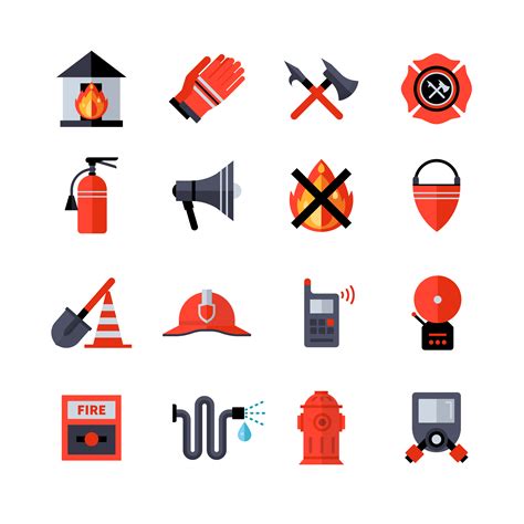 Fire Department Decorative Icons 479022 Vector Art at Vecteezy