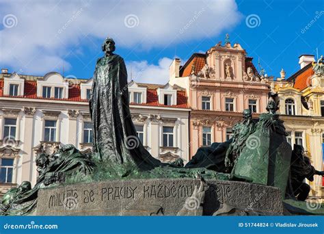 Statue of Jan Hus, the Old Town Square in Prague Czech Republic Stock ...