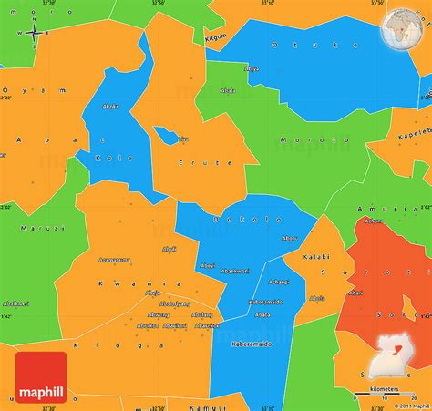 Political Simple Map of Lira