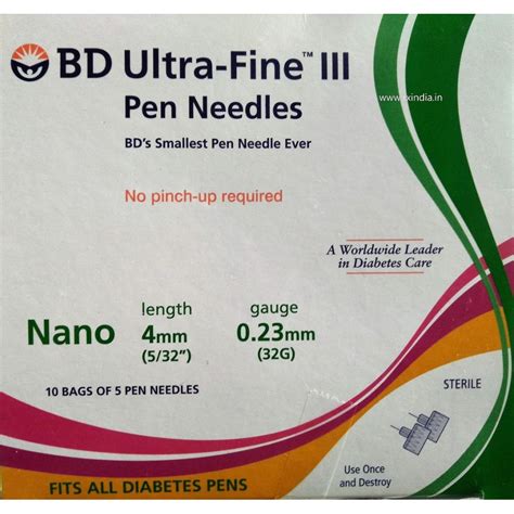 Buy BD Ultra-Fine III Insulin Pen Needles 32G 4mm Pack of 50 Online at RxIndia.com