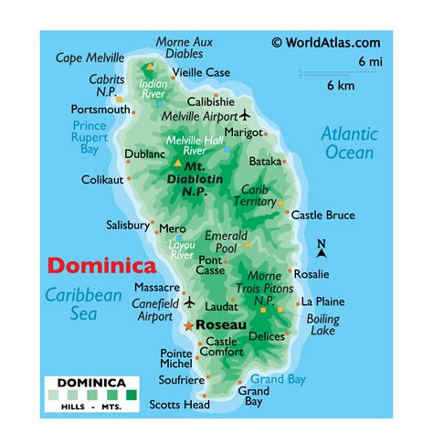 Island Of Dominica Map | Map Of West