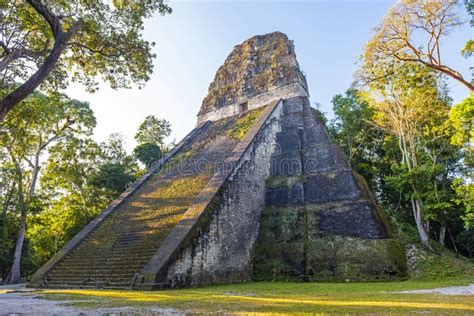 Temple V, Tikal, Guatemala stock image. Image of hiking - 189834585